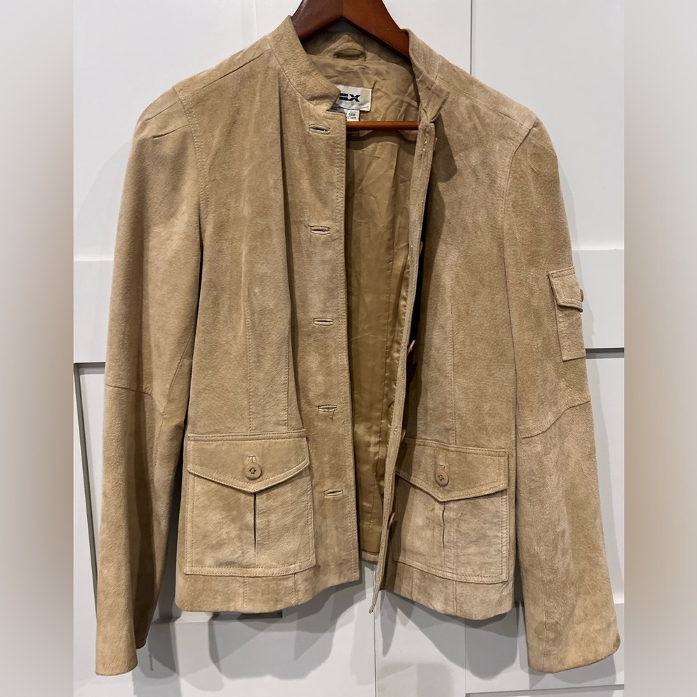 Suede light tan women’s jacket size 4